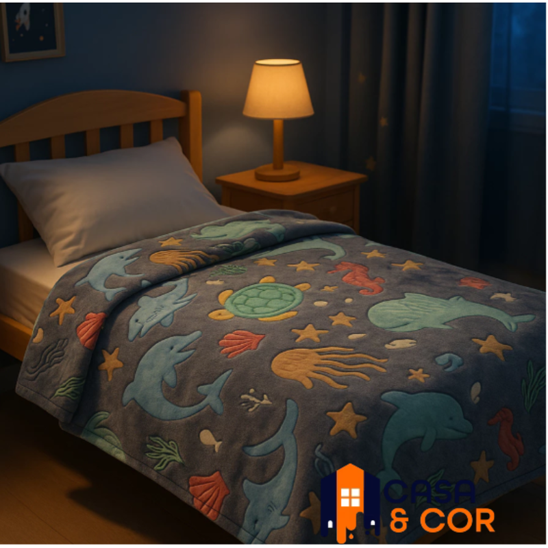 Manta Cobertor Mágico que Brilha no Escuro (Tamanho 2.00cm x 1.50cm)