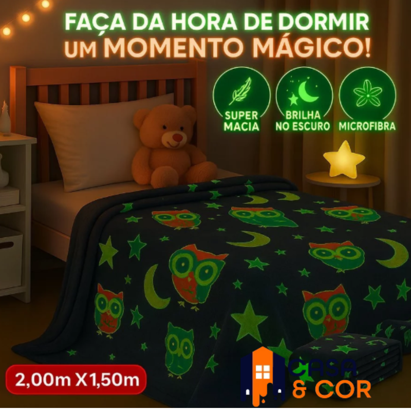 Manta Cobertor Mágico que Brilha no Escuro (Tamanho 2.00cm x 1.50cm)