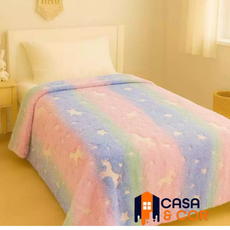 Manta Cobertor Mágico que Brilha no Escuro (Tamanho 2.00cm x 1.50cm)