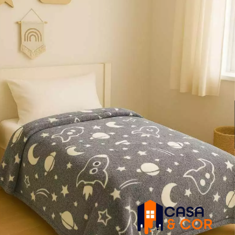 Manta Cobertor Mágico que Brilha no Escuro (Tamanho 2.00cm x 1.50cm)