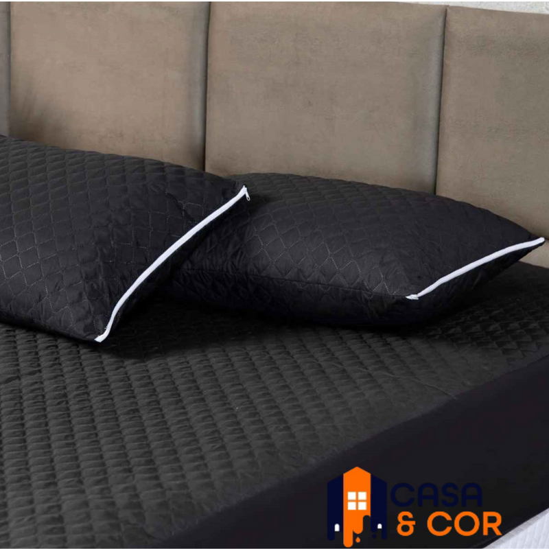 Protetor de Colchão Impermeável com elástico + Fronhas mateladas - Casa e Cor