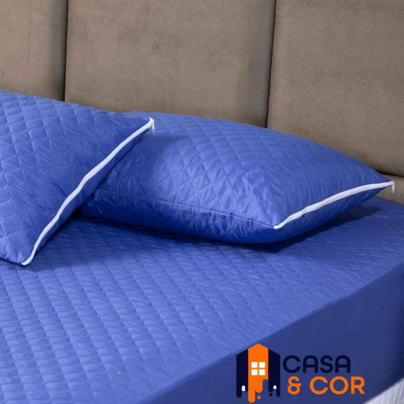 Protetor de Colchão Impermeável com elástico + Fronhas mateladas - Casa e Cor
