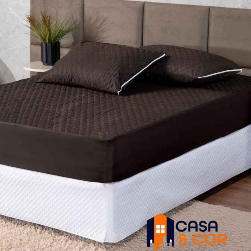 Protetor de Colchão Impermeável com elástico + Fronhas mateladas - Casa e Cor