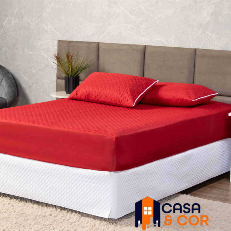 Protetor de Colchão Impermeável com elástico + Fronhas mateladas - Casa e Cor